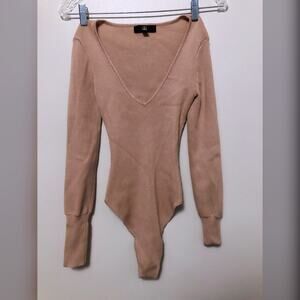 Missguided long-sleeve ribbed bodysuit